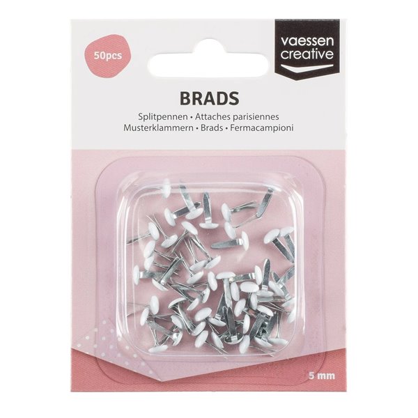 Attaches parisiennes Blanc 5mm 50 pcs