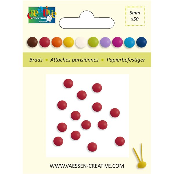 Attaches parisiennes Bordeaux 5mm 50 pcs