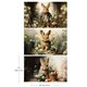 Pack de 3 papiers Murier Tissu Redesign Dreamy Bunnies 48x76cm