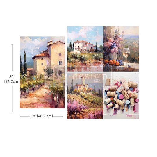 Pack de 3 papiers Murier Tissu Redesign Romantic Getaway 48x76cm