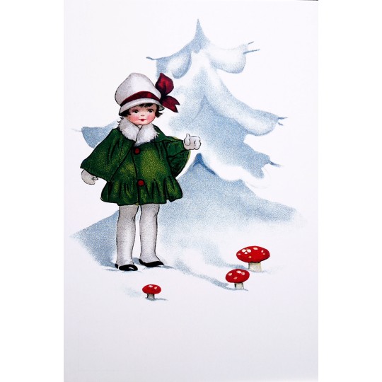 Carte postale Ludom la petite fille dans la neige Carte postale Ludom la petite fille dans la neige