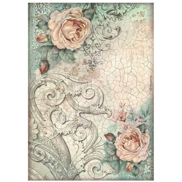 Papier de riz Stamperia Brocante Antiques roses A4