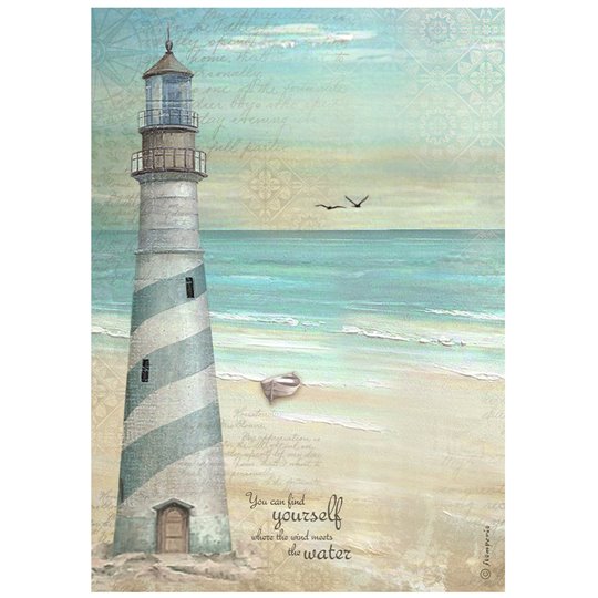 Papier de riz Stamperia Sea Land phare A4