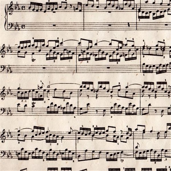 Papier népalais lokta Sonate musique noir sur crème
