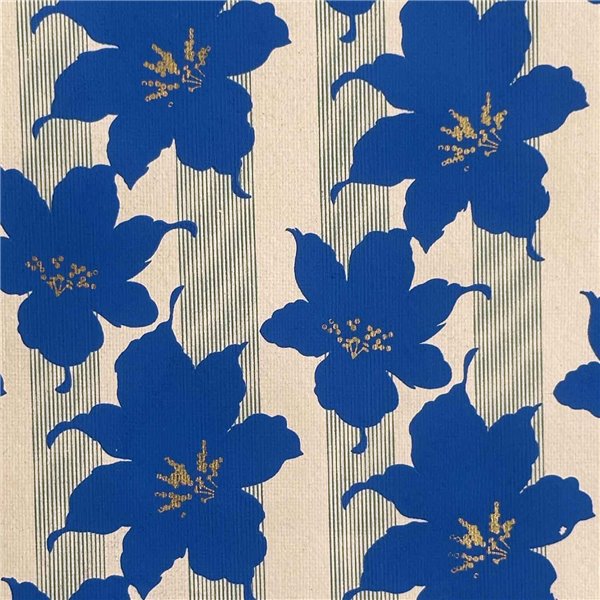 Papier indien Fleurs Exotiques Bleues