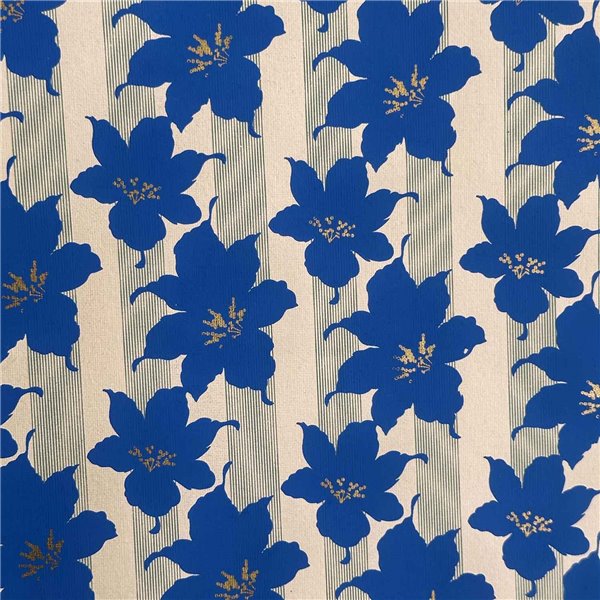 Papier indien Fleurs Exotiques Bleues