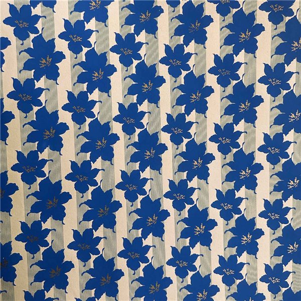 Papier indien Fleurs Exotiques Bleues