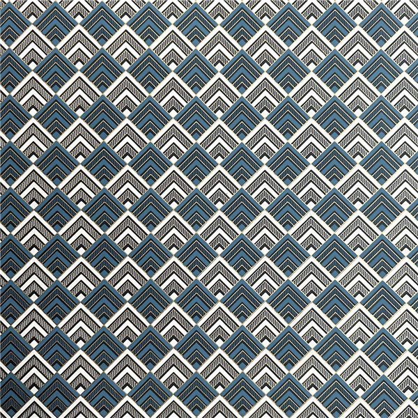 Papier indien motifs Niche bleu or blanc