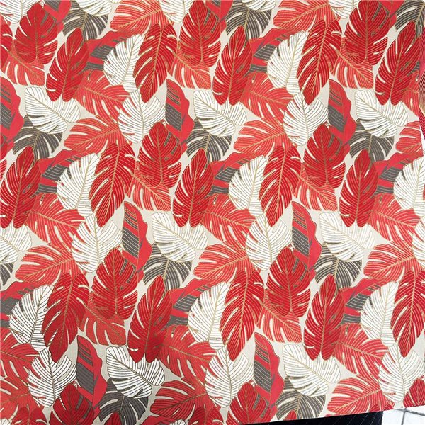 Papier indien Flutter feuilles orange rouge vert