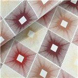 Papier indien fait main Losange luminescent rouge or