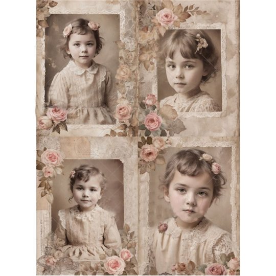 Papier de riz AB Studio A4 enfants sepia