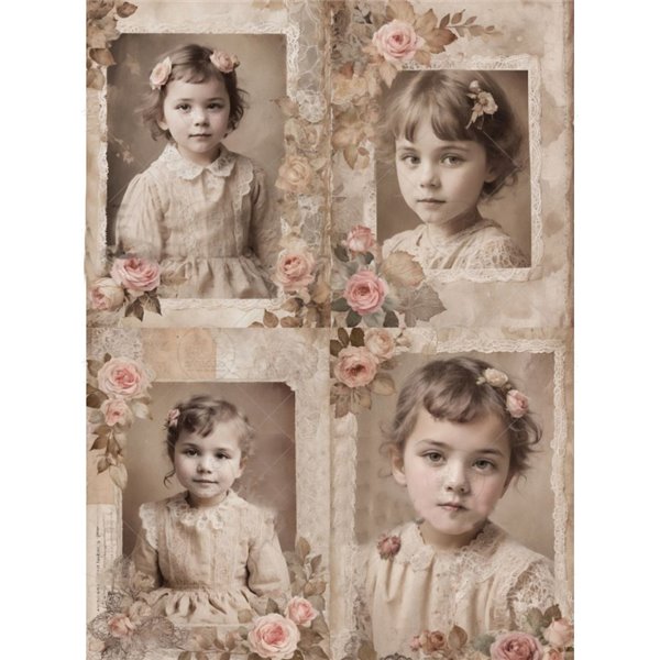 Papier de riz AB Studio A4 enfants sepia