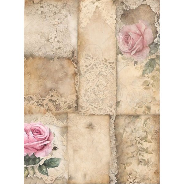 Papier de riz AB Studio A4 rose