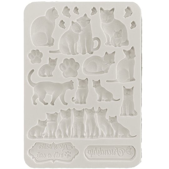 Moule silicone Stamperia Orchids and Cats CHAT A6