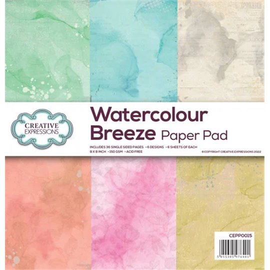 Papier scrapbooking assortiment Creative Expressions Watercolour Breeze 24fe 20x21