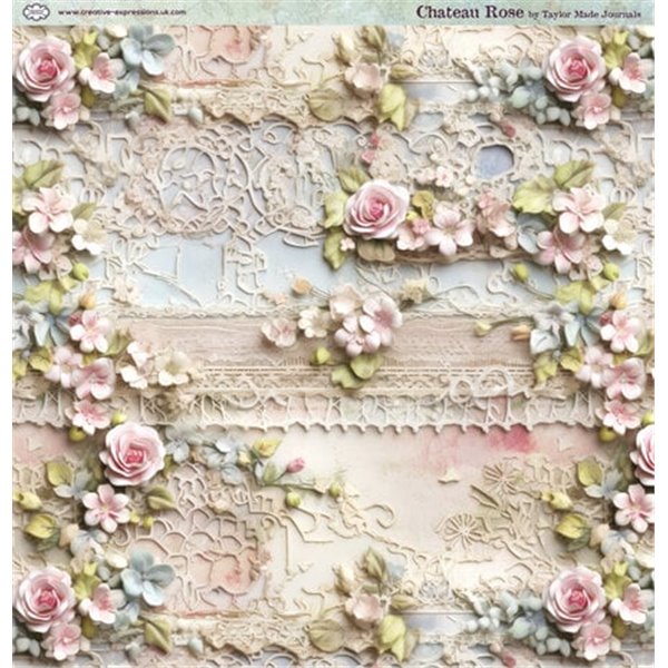 Papier scrapbooking assortiment Creative Expressions Chateau Rose 24fe 20x24