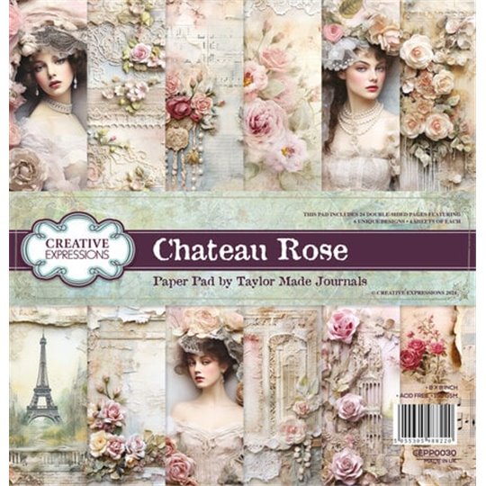 Papier scrapbooking assortiment Creative Expressions Chateau Rose 24fe 20x24