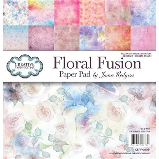 Papier scrapbooking assortiment Creative Expressions Floral Fusion 24fe 20x25