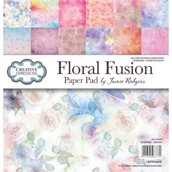 Papier scrapbooking assortiment Creative Expressions Floral Fusion 24fe 20x25