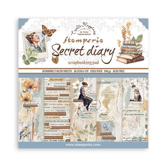 Papier scrapbooking assortiment Create Happiness Secret Diary 10f 30x30 // RUPTURE FOURNISSEUR