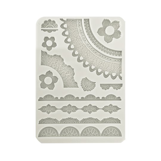 Moule silicone Stamperia Create Happiness Secret Diary lace borders A5