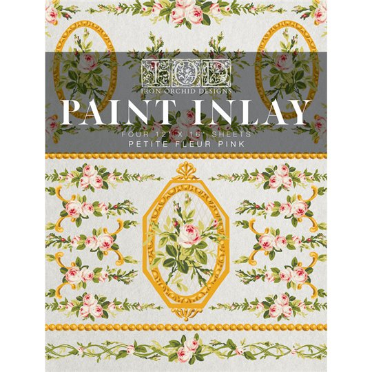 Paint Inlay Transfert IOD Petite Fleur Rose 4fe 40x30cm – Edition limitée