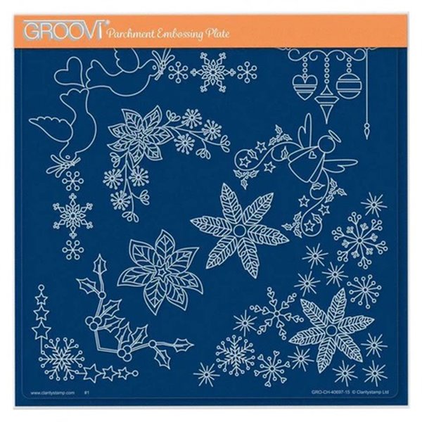 Groovi gabarit parchemin Petites décorations de Noël 15x21cm