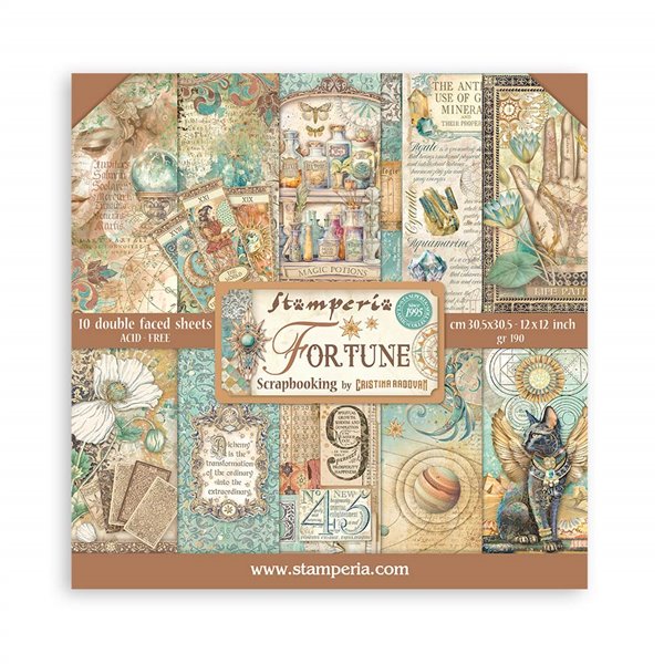 Papier scrapbooking assortiment Fortune 10f 30x30