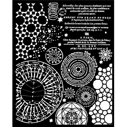 Pochoir scrapbooking Stamperia Fortune macrocosm mixed patterns 20x25cm