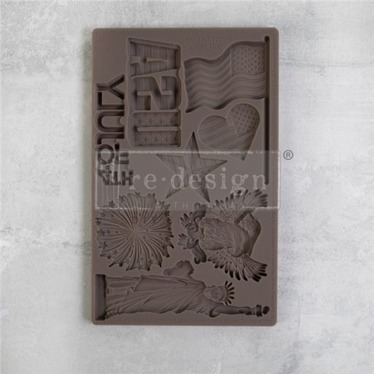 Moule ReDesign en silicone Happy 4th 12x20cm