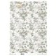 Papier de riz flowers green shade A3