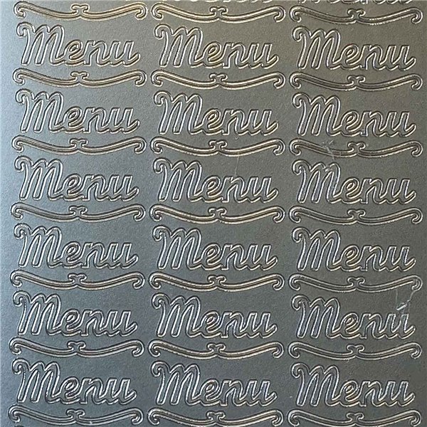 Sticker peel off adhésif flowers Menu Arabesque argent