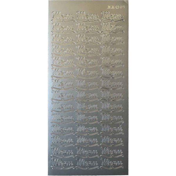 Sticker peel off adhésif flowers Menu Arabesque argent