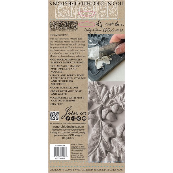 Moule silicone IOD Oak Leaves & Acorns