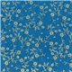 Papier népalais lokta LamaLi Sybille bleu motifs fleurs dorées