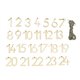 Chiffres bruts en bois Calendrier de l'avent Noël 3cm + ficelle