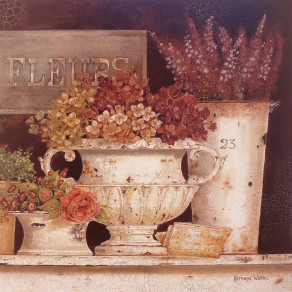 Carte d'art fleurs marché aux fleurs kathryn white 17.8x17.8cm