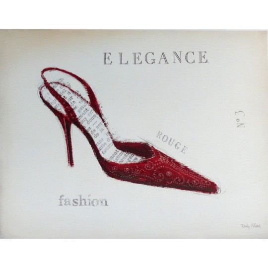 Carte d'art déco chaussure élégance velours rouge Carte d'art déco chaussure élégance velours rouge