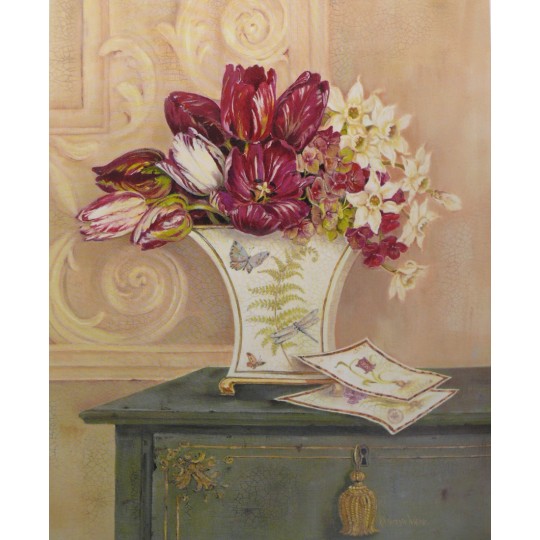 Carte d'art papillon et tulipe Kathryn White Carte d'art papillon et tulipe Kathryn White