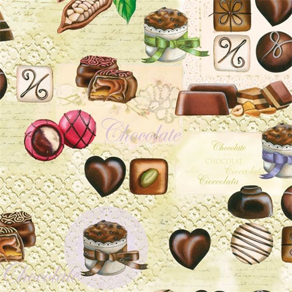 Papier tassotti à motifs chocolats
