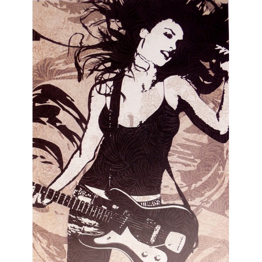 Carte d'art femme musique rock 1 Melissa Pluch Carte d'art femme musique rock 1 Melissa Pluch