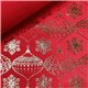 Papier indien fait main motifs Boules de Noël dorées sur fond rouge 50x70cm