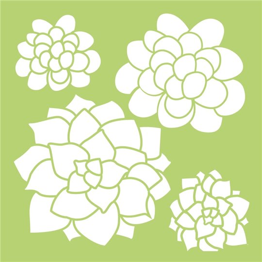 Pochoir plastique Plantes Succulentes15x15cm