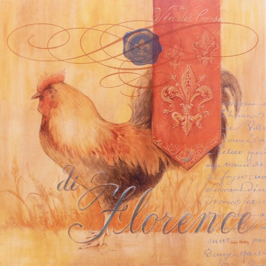 Carte d'art poule florence rooster Angela Staehling Carte d'art poule florence rooster Angela Staehling