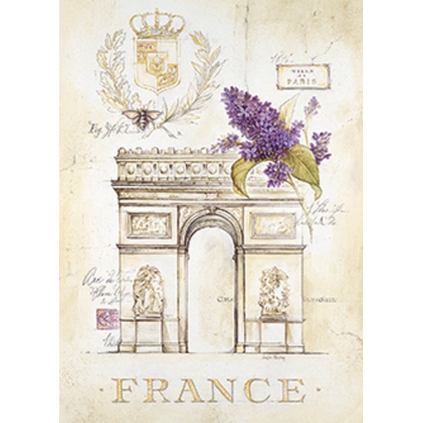 Carte d'art Paris arc de triomphe lilas