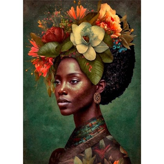 Papier de riz découpage Femme africaine 45x30cm