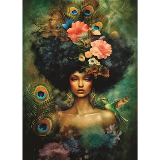 Papier de riz découpage Femme africaine 45x30cm