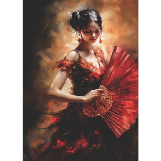 Papier de riz découpage danseuse de flamenco 45x30cm