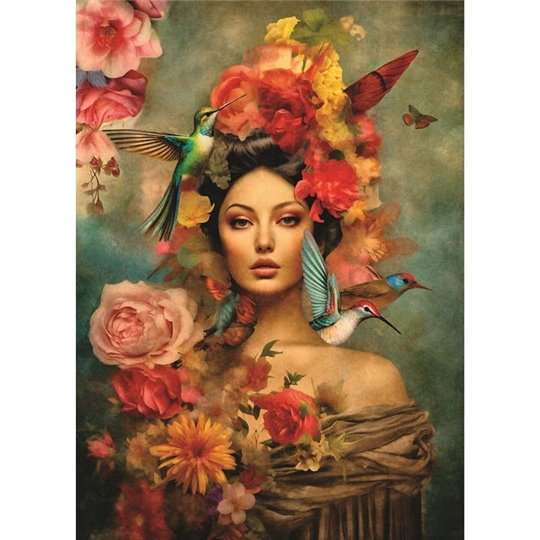 Papier de riz découpage femme cubaine 45x30cm