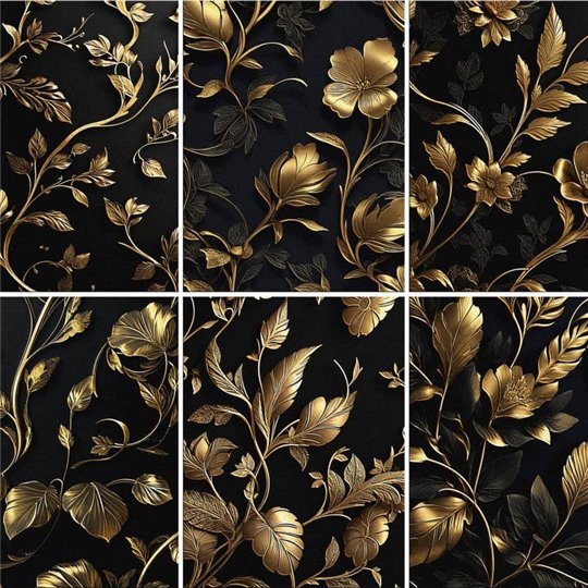 Papier de riz gaufré noir pour découpage A4 6 pièces